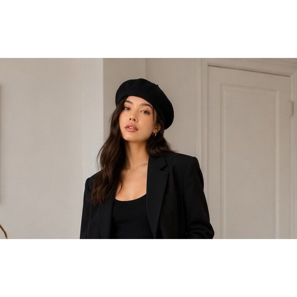 Héritage Par Laulhere Basque Beret Black Wool Classic